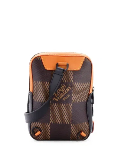 Pre-owned Louis Vuitton Nigo Amazone Sling Bag Limited Edition Giant Damier And Monogram Canvas Crossbody Bag In Brown