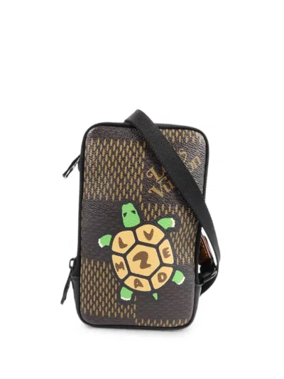 Louis Vuitton Nigo Damier Giant Phone Pouch Cross Body Bag In Brown