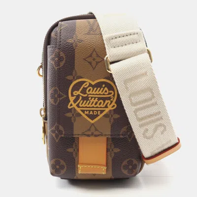 Pre-owned Louis Vuitton Nigo Double Phone Pouch Monogram Stripe Canvas Crossbody Bag