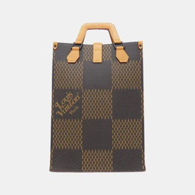 Pre-owned Louis Vuitton Nigo Giant Damier Ebene Monogram Canvas Tote Bag In Brown