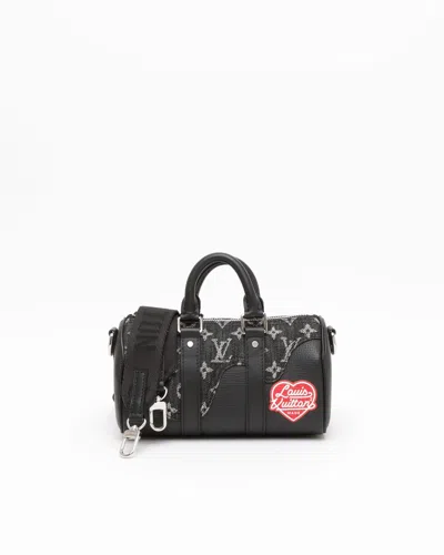 Pre-owned Louis Vuitton Nigo Keepall Xs Denim Drip Bag In Black
