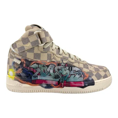 Pre-owned Louis Vuitton Nike Air Force 1 Mid By Virgil Abloh Graffiti Shoes In White