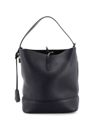 Pre-owned Louis Vuitton Nn14 Cuir Nuance Leather Gm Bucket Bag In Black