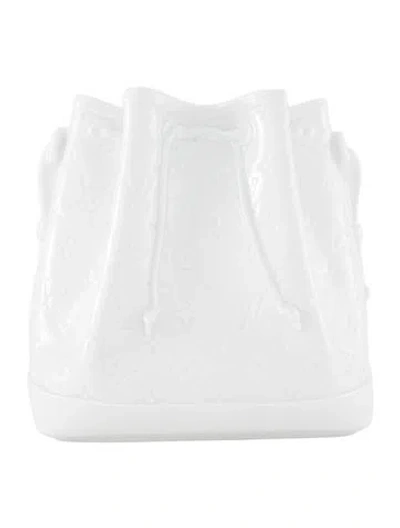 Pre-owned Louis Vuitton Noé Bb Porcelain Vase In White
