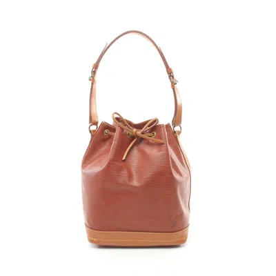 Pre-owned Louis Vuitton Noe Epi Kenya Zipang Gold Shoulder Bag Leather Light Brown In Multi