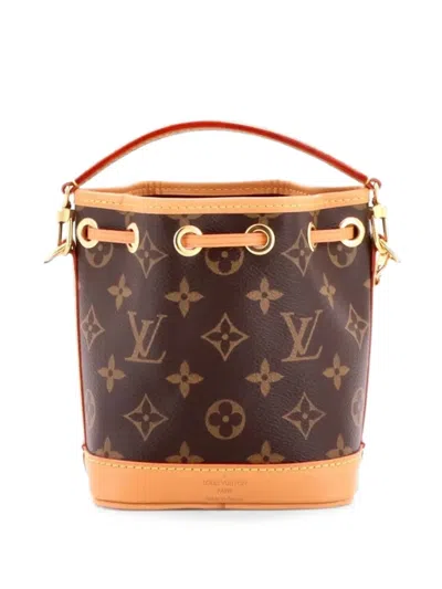 Pre-owned Louis Vuitton Noe Nm Handbag Monogram Canvas Nano Bucket Bag In Brown
