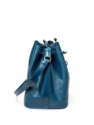 Pre-owned Louis Vuitton Noe Pm Epi Bucket Bag In Blue