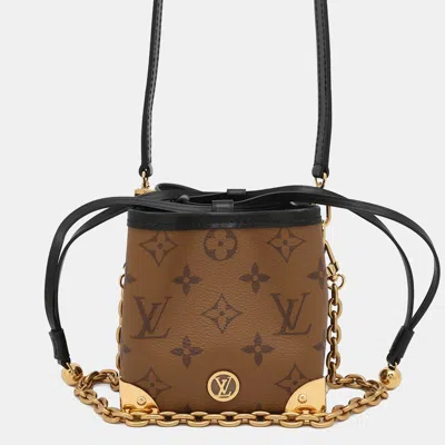 Pre-owned Louis Vuitton Noe Purse Lv Bag Charm Noir Monogram Reverse Canvas In Brown