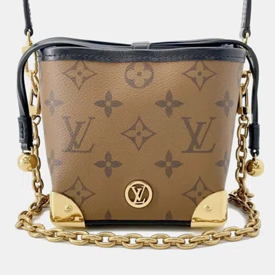 Pre-owned Louis Vuitton Noe Purse Lv Bag Charm Noir Monogram Reverse Canvas In Brown