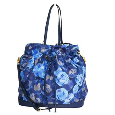 Pre-owned Louis Vuitton Noefull Mm Synthetic Shoulder Bag () In Blue