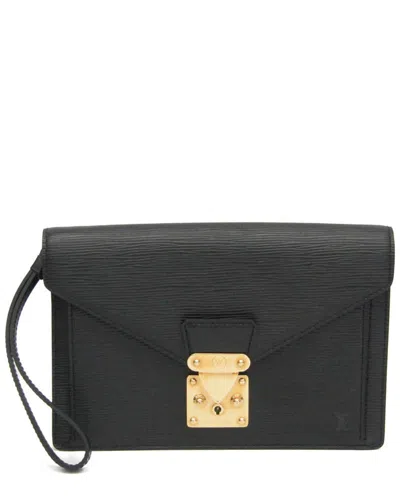 Louis Vuitton Noir Epi Leather Clutch (authentic Pre-loved)