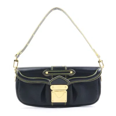 Pre-owned Louis Vuitton Noir Leather Clutch Bag Handbag ()
