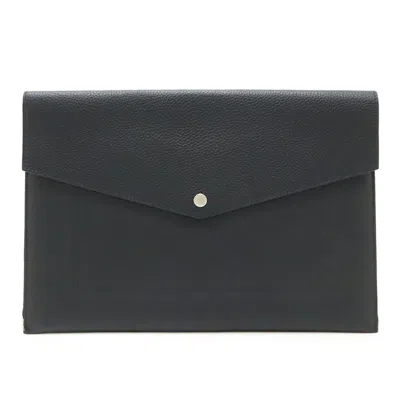 Pre-owned Louis Vuitton Noir Leather Clutch Bag Pochette () In Black