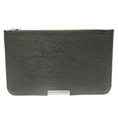 Pre-owned Louis Vuitton Noir Leather Clutch Bag Pouch ()