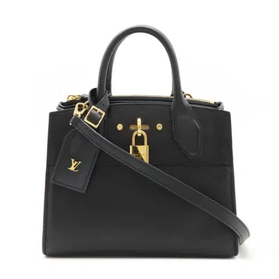 Pre-owned Louis Vuitton Noir Leather Handbag Shoulder Bag ()