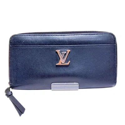 Pre-owned Louis Vuitton Noir Leather Long Wallet (bi-fold) () In Black