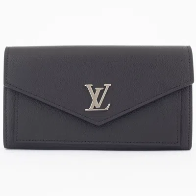 Pre-owned Louis Vuitton Noir Leather Long Wallet (bi-fold) () In Black