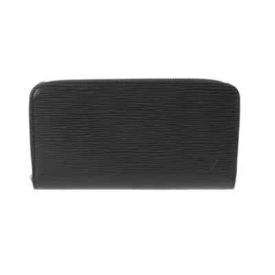Pre-owned Louis Vuitton Noir Leather Long Wallet (bi-fold) () In Black