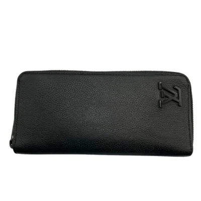 Pre-owned Louis Vuitton Noir Leather Long Wallet (bi-fold) () In Multi