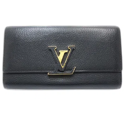 Pre-owned Louis Vuitton Noir Long Wallet (bi-fold) () In Black