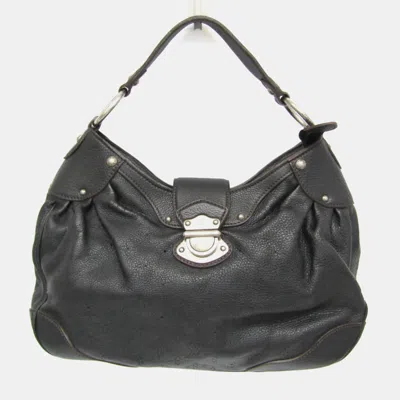 Pre-owned Louis Vuitton Noir Mahina Solar Pm Shoulder Bag In Black