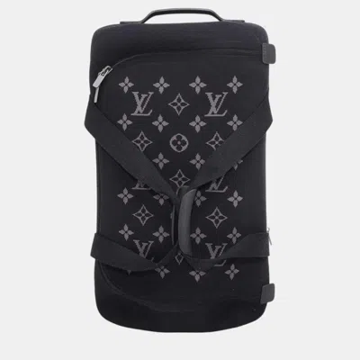 Pre-owned Louis Vuitton Noir Monogram Eclipse Knit Horizon Soft Carry Bag In Black