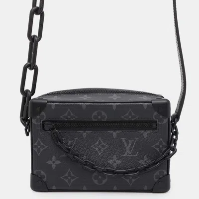 Pre-owned Louis Vuitton Noir Monogram Eclipse Mini Soft Trunk Bag In Black