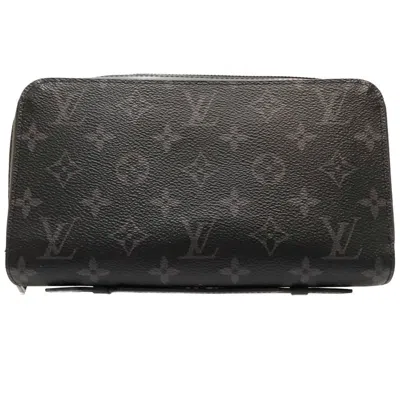Pre-owned Louis Vuitton Noir Monogram Eclipse Wallet (bi-fold) () In Black