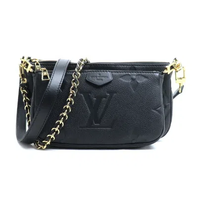 Pre-owned Louis Vuitton Noir Monogram Empreinte Pochette Shoulder Bag () In Black