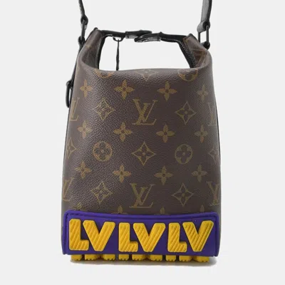 Pre-owned Louis Vuitton Noir Monogram Lv Rubber Cruiser Messenger In Brown