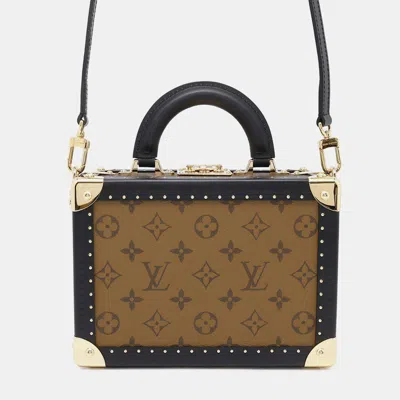 Pre-owned Louis Vuitton Noir Monogram Reverse Canvas Petite Vallees In Brown