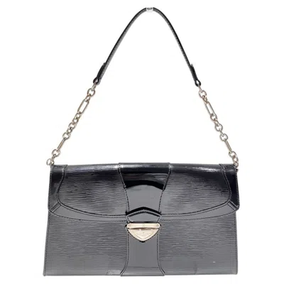 Pre-owned Louis Vuitton Noir Patent Leather Pochette Shoulder Bag ()