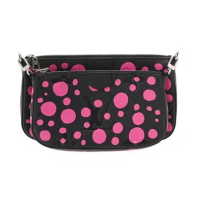 Pre-owned Louis Vuitton Noir Pink Leather Pochette Pouch Shoulder Bag ()