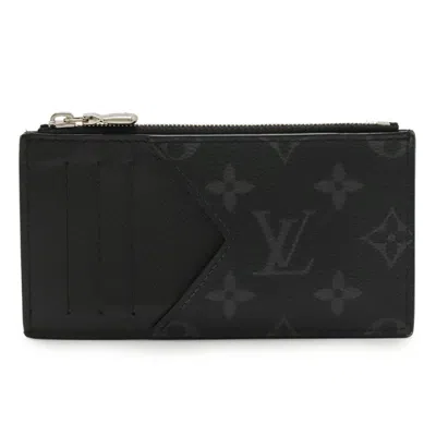 Pre-owned Louis Vuitton Noir Taiga Leather Monogram Eclipse Coin Purse/coin Case ()