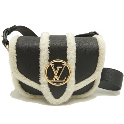 Pre-owned Louis Vuitton Noir White Wool Leather Shoulder Bag () In Noir, White