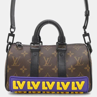 Pre-owned Louis Vuitton Noir/brown Monogram Lv Keepall Xs Shoulder Bag