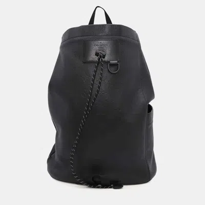 Pre-owned Louis Vuitton Noir/orange Monogram Shadow Chalk Backpack