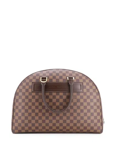Pre-owned Louis Vuitton Nolita Handbag Damier 24 Heures Satchel In Brown