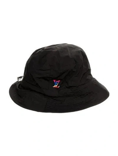 Pre-owned Louis Vuitton Nylon 2054 Bucket Hat In Black
