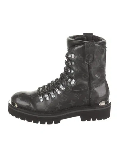 Pre-owned Louis Vuitton Nylon Combat Boots In Black