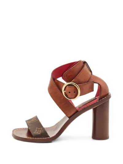 Pre-owned Louis Vuitton Ocean Drive Heeled Sandals In Brown