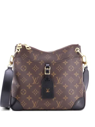 Pre-owned Louis Vuitton Odeon Nm Handbag Monogram Canvas Pm Crossbody Bag In Black