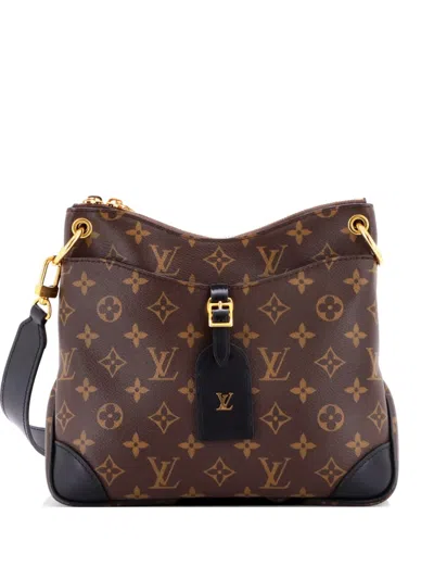 Pre-owned Louis Vuitton Odeon Nm Handbag Monogram Canvas Pm Crossbody Bag In Brown