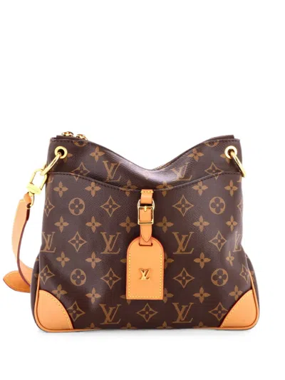Pre-owned Louis Vuitton Odeon Nm Handbag Monogram Canvas Pm Crossbody Bag In Brown