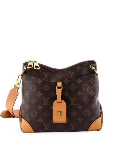 Pre-owned Louis Vuitton Odeon Nm Handbag Monogram Canvas Pm Crossbody Bag In Brown