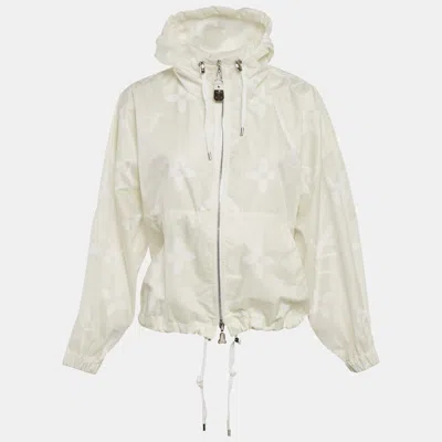 Pre-owned Louis Vuitton Off -white Monogram Synthetic Blouson Jacket S
