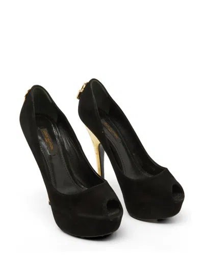 Pre-owned Louis Vuitton Oh Really! Peep-toe Pumps In Black