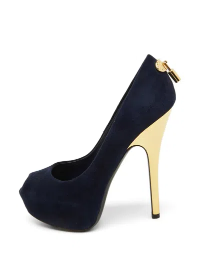 Pre-owned Louis Vuitton Oh Really! Peep-toe Pumps In Blue
