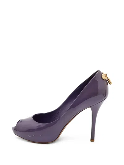 Pre-owned Louis Vuitton Oh Really! Peep-toe Pumps In Purple