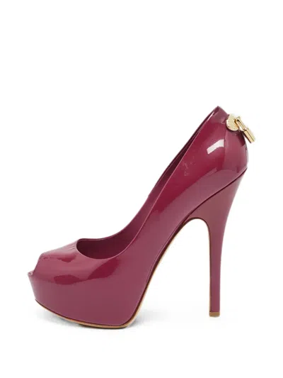 Pre-owned Louis Vuitton Oh Really! Peep-toe Pumps In Red